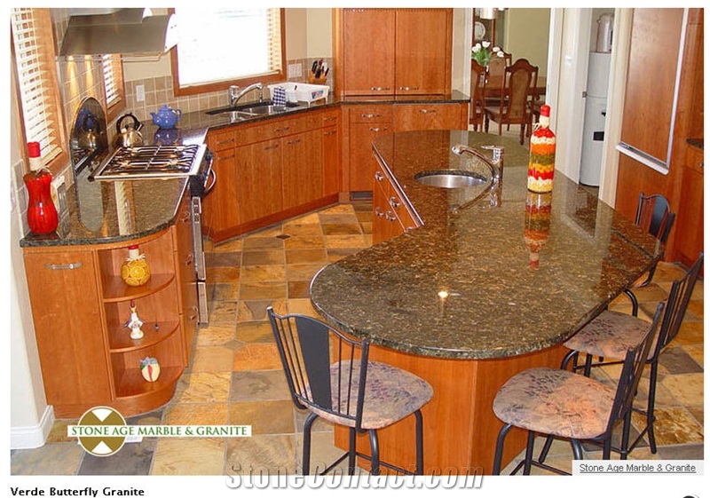 Verde Butterfly Granite Countertop, Verde Butterfly Green Granite Countertop