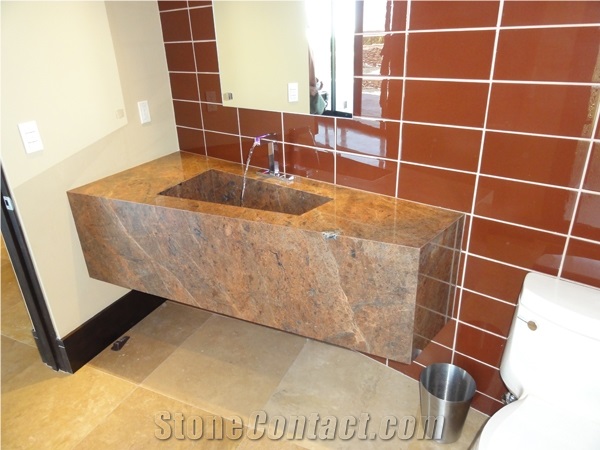 Brunello Quartzite Bathroom Top, Brunello Brown Quartzite Bathroom Top