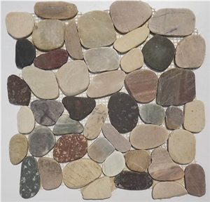 Colourful Natural River Pebble Mosaic Pattern for Wall and Floor