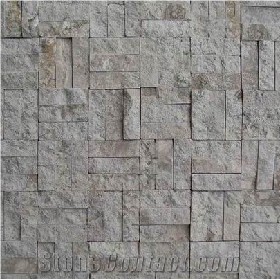 New Design Beige Travetine Split Face Chipped Mosaic Wall Paving