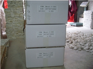 New Design Beige Tumbled Travertine Mixed Cubic Removable Mosaic, Paving Mosaic