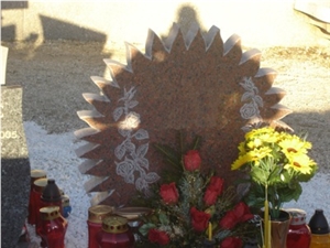 Africa Red Granite, Rosso Africa Granite Tombstone