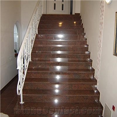 Multicolor Red Granite Stairs