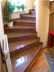 Multicolor Red Granite Stairs