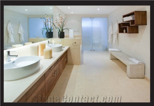 Durango Veracruz Travertine Floor Bathroom, Durango Veracruz Beige Travertine Bath Design