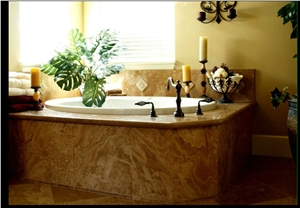 Red Onyx Bath Tup Deck, Tub Panel, Lava Red Onyx Bath Tub