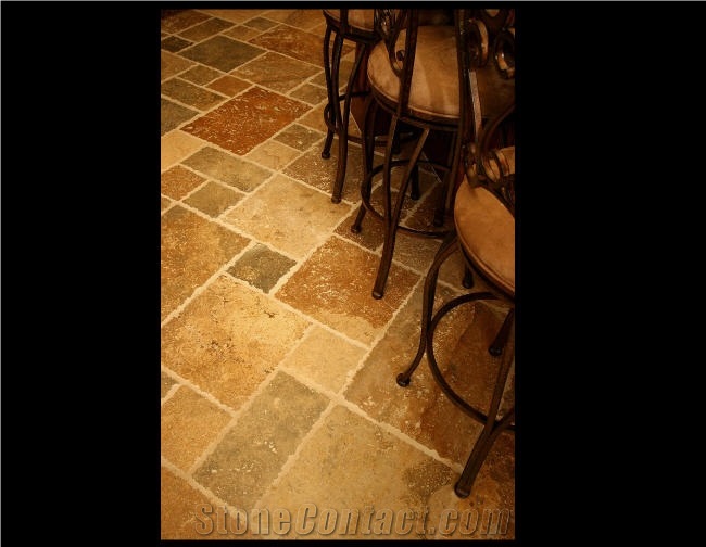 Tobacco Travertine French Pattern, Mexico Brown Travertine