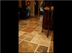 Tobacco Travertine French Pattern, Mexico Brown Travertine