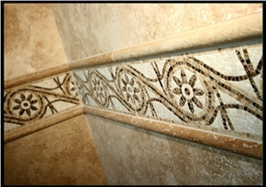 Caramel Beige Travertine Border
