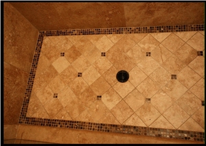 Travertine Shower Floor, Durango Zacatecas Peach Travertine Tiles Travertine Shower Floor, Durango Zacatecas Peach Travertine Tiles