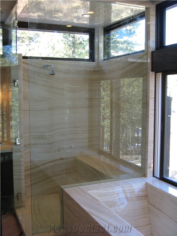 Royal Onyx Shower Panel, Royal Yellow Onyx Bath Design