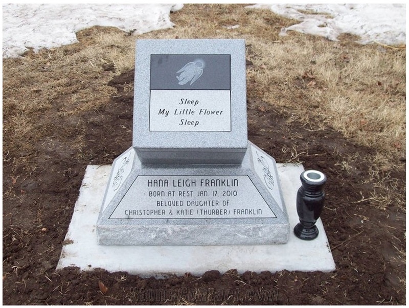 Gray Granite Headstone