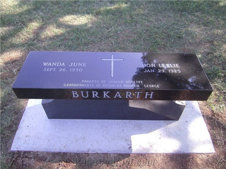 Jet Black Granite Memorial Bench