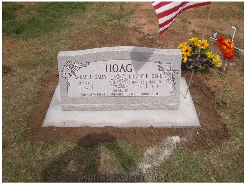Pink Granite Slant Marker, Mason Pink Granite Slant Grave