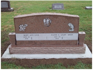 Red Granite Double Tombstone