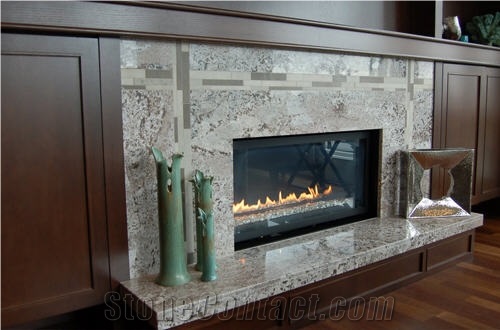 Alaska White Granite Fireplace Surround