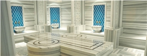 Marmara Extra White Marble Turkish Hammam