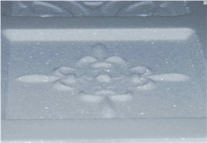 CNC Carved Stone Design Wall Panels, Kavala White Marble Wall Panels