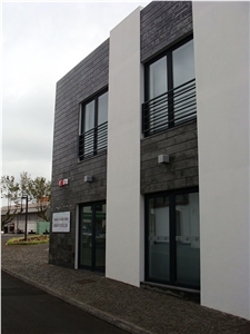 Basalto Dos Acores Facade, Exterior Walling, Olivine Grey Basalt Walling