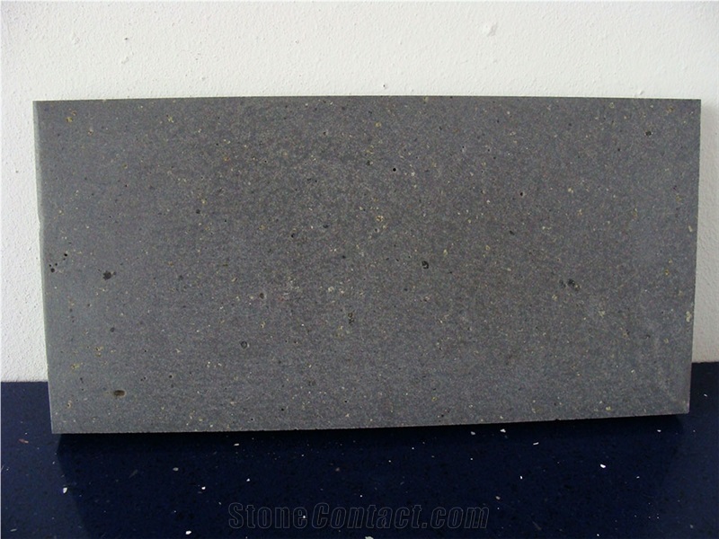 Olivine Basalt Honed Basalt Tiles, Portugal Grey Basalt