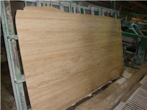 Vein Cut Travertine Slabs, Export Light Travertine