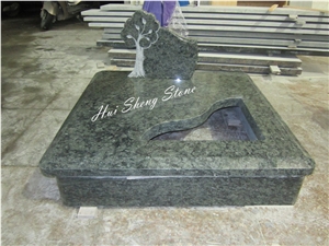 France Monument Tombstone, Green Granite France Monument Tombstone, Green Granite