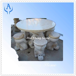 Granite Beige/Grey Garden Table, Beige/Grey Granite