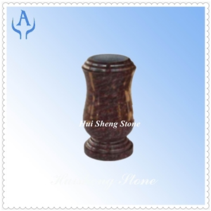 Granite Brown Monument Vase, Brown Granite Urn, Vase, Bench