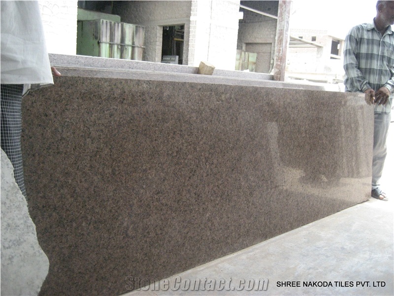Cherry Brown Granite Slabs, India Brown Granite