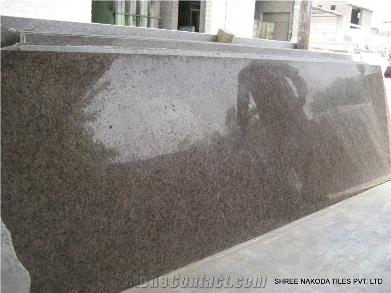 Cherry Brown Granite Slabs, India Brown Granite