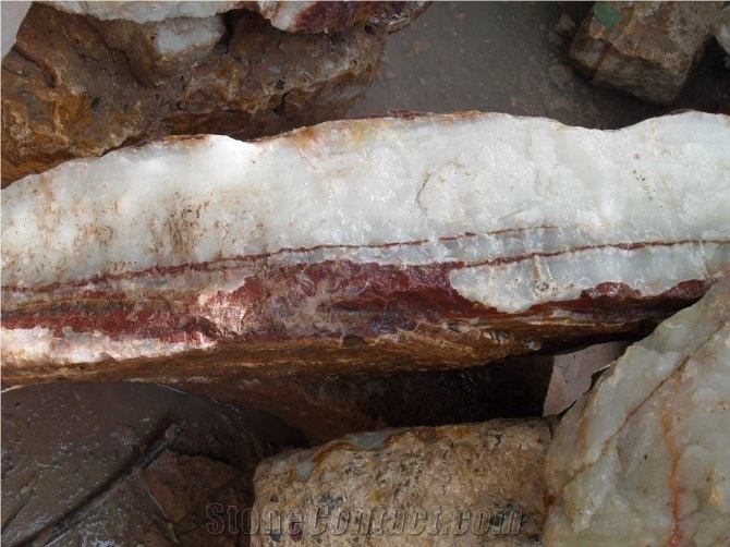 Red Skin Onyx Boulders, Red Onyx Block