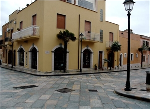 Chiselled Paving Stone Of Nerello Di Custonaci-Nerello Trachyte