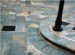 Chiselled Paving Stone Of Nerello Di Custonaci-Nerello Trachyte