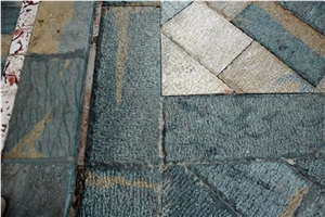 Chiselled Paving Stone Of Nerello Di Custonaci-Nerello Trachyte