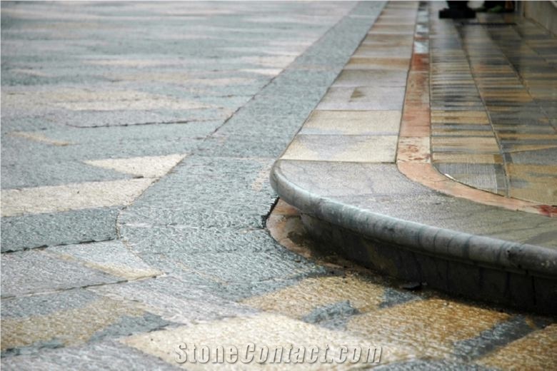 Chiselled Paving Stone Of Nerello Di Custonaci-Nerello Trachyte