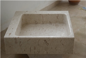Perlato Sicilia Square Sink, Perlato Sicilia Beige Limestone Square Sink