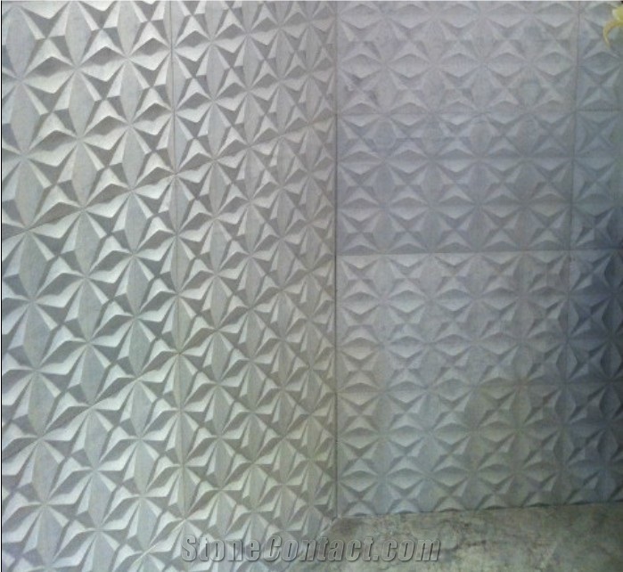 3d Carrara White Building Walling Tile, White Marble Walling