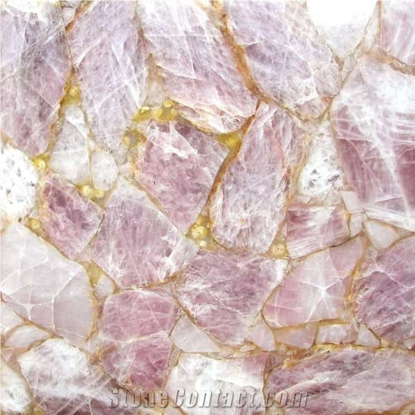 Rosy Pink Gem Stone Slab