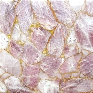 Rosy Pink Gem Stone Slab