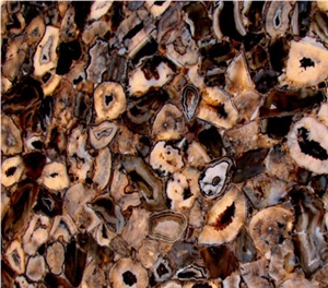 Black Agate Backlighted Semiprecious Stone