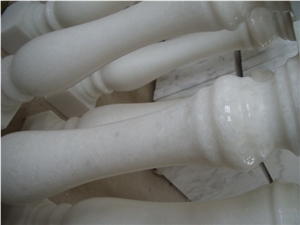 China Crystal White Marble Baluster,China White Marble Railings,Balustrade