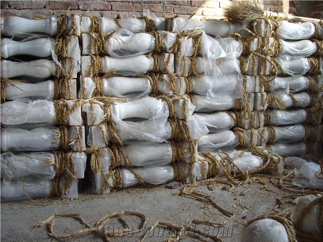 China Crystal White Marble Baluster,China White Marble Railings,Balustrade