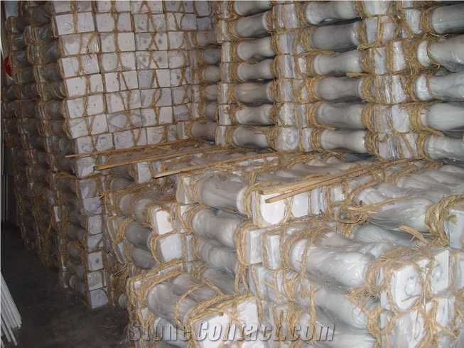 China Crystal White Marble Baluster,China White Marble Railings,Balustrade