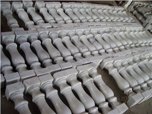 China Crystal White Marble Baluster,China White Marble Railings,Balustrade