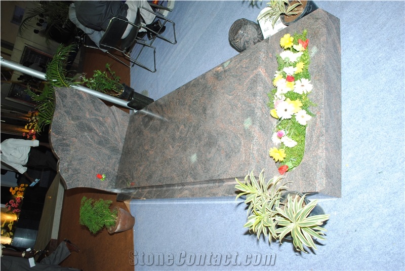 Grave Stone Head Stone, Solar Juparana Granite Grave Stone