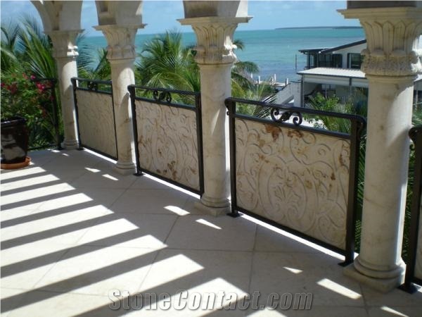 Conchuela Coral Stonecolumn, Conchuela Beige Shell Stone Column