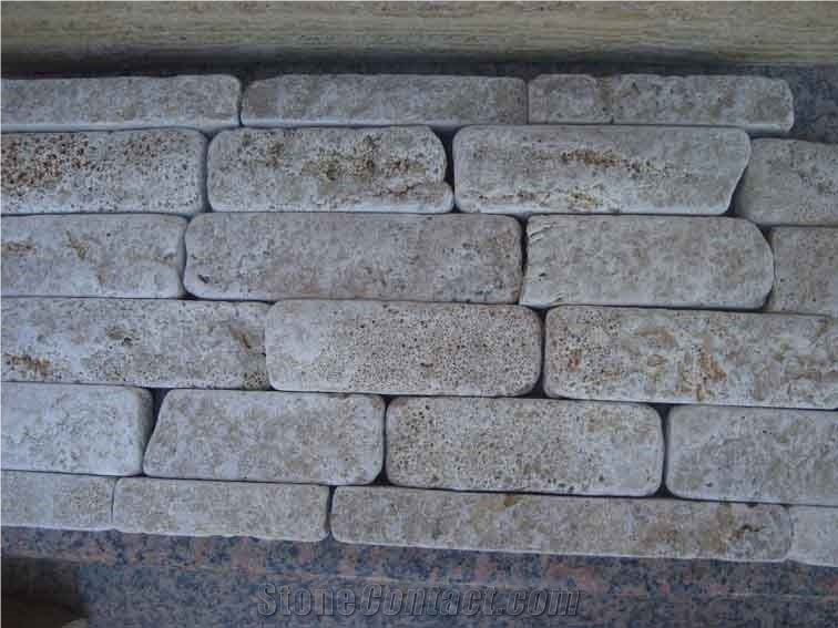 Cultural Stone, Yellow Travertine Cultured Stone