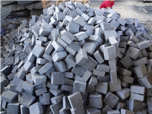 G654 Granite Cobble Stone,Black Pavers, China Black Granite Cobble Stone