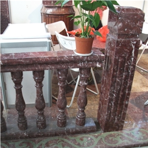 Rosso Levanto Red Marble Balustrade and Railings