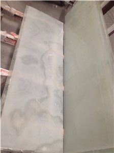 White Onyx with Glass Backing, Snow White Onyx
